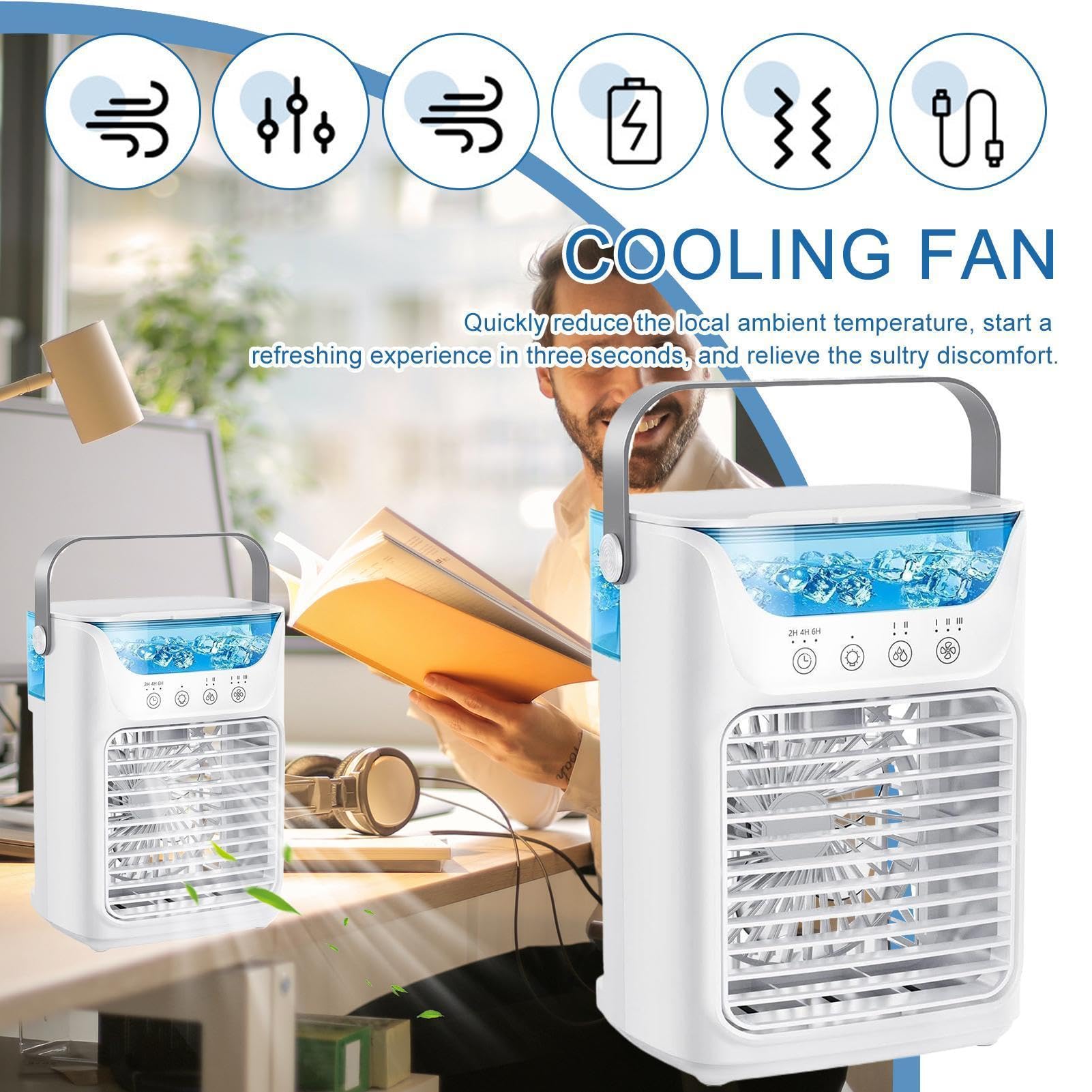 Ventilador con nebulización de agua Nebulizador refrigerante silencioso