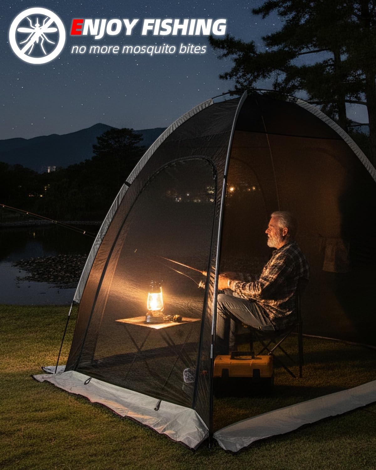 Abahub Screen House Tent for 1-2 Person, 5.9x4.3x5.2 ft, Portable Screen Room Gazebo, Manual Setup Mosquito Tent Canopy, Camping Backyard Patio, Breathable High-Density Mesh, Full Enclosure Protection