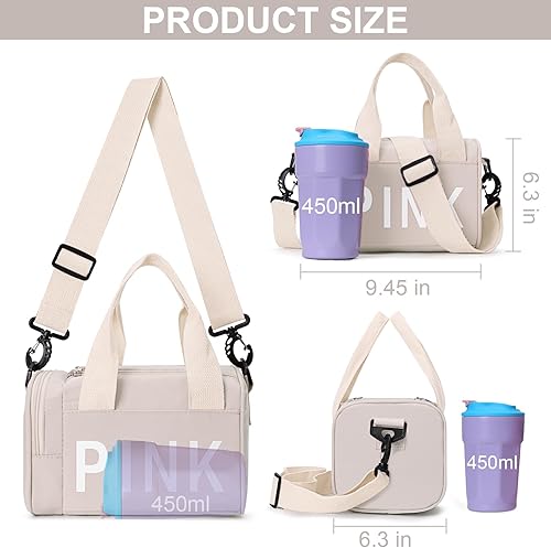 Miniatura 5 de Mini bolso cruzado pequeño para gimnasio, lindo bolso de lona pequeño, bolso deportivo estético, bolsa de gimnasio bolsa de hombro para fitness