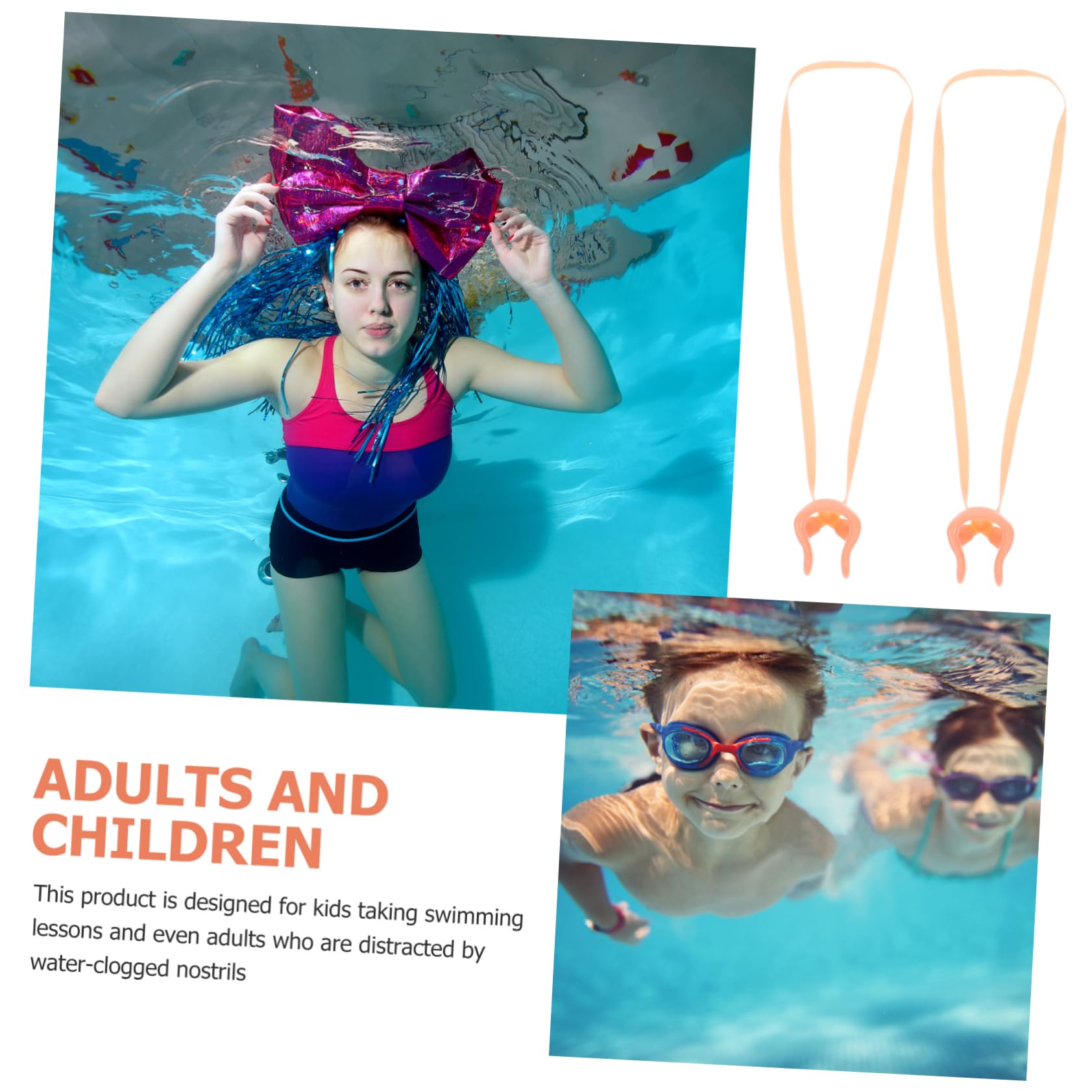 BESPORTBLE 36 STK Nasenschiene elastisches strechgürtel Nasenklammer mit Riemen Nasenklammer für Kinder Nasenclip mit Riemen Nasensplint zum Schwimmen Erwachsene schwimmausrüstung
