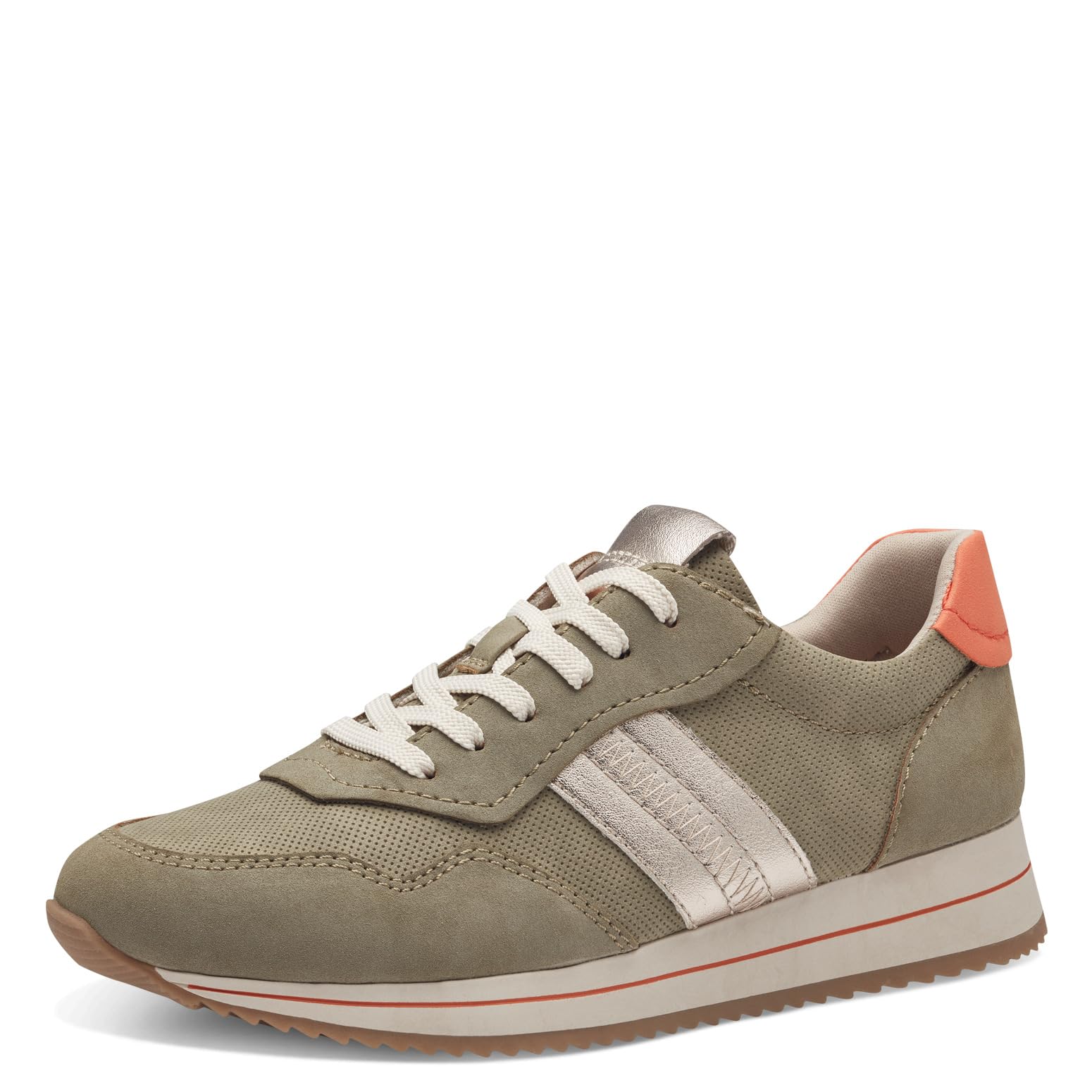 Jana Women’s Flat Sneakers with Thick Sole Vegan, Sage, 3,5 UK
