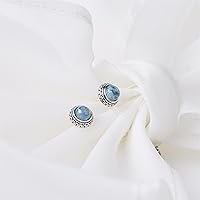 Vista 67 de Real Crystal Birthstone Sterling Silver Stud Earrings Jewelry for Women Fashion Trendy Western 925 Antiqued Boho Handmade Best Gift for Her keenove