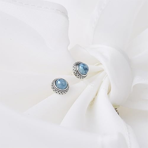 Miniatura 67 de Real Crystal Birthstone Sterling Silver Stud Earrings Jewelry for Women Fashion Trendy Western 925 Antiqued Boho Handmade Best Gift for Her keenove