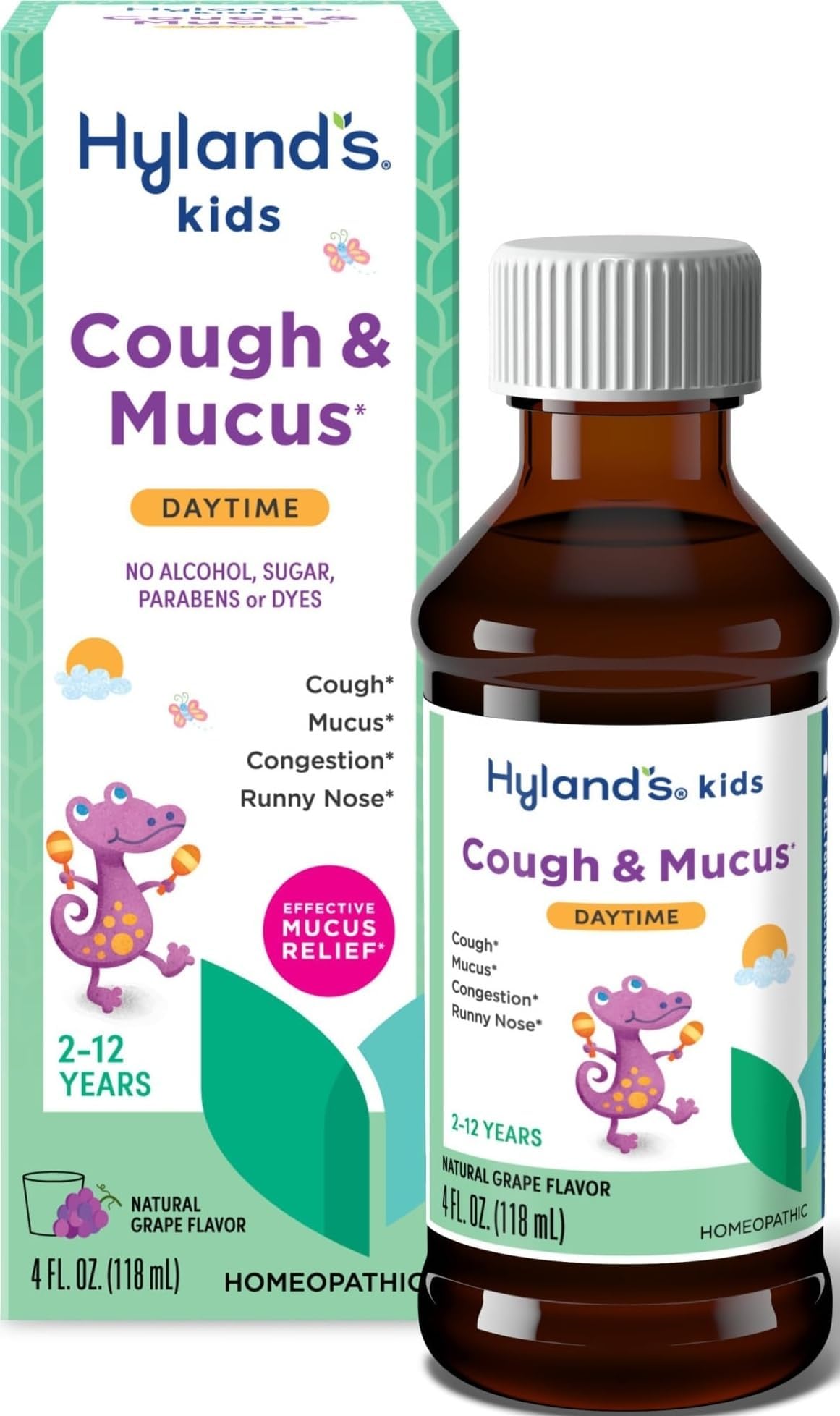 Kids Cough Syrup & Mucus Relief Daytime, Ages 2-12 Grape 4 fl oz