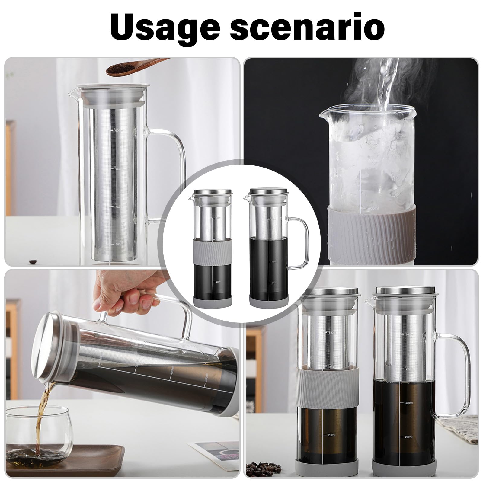 Infuseur à café froid en verre et acier