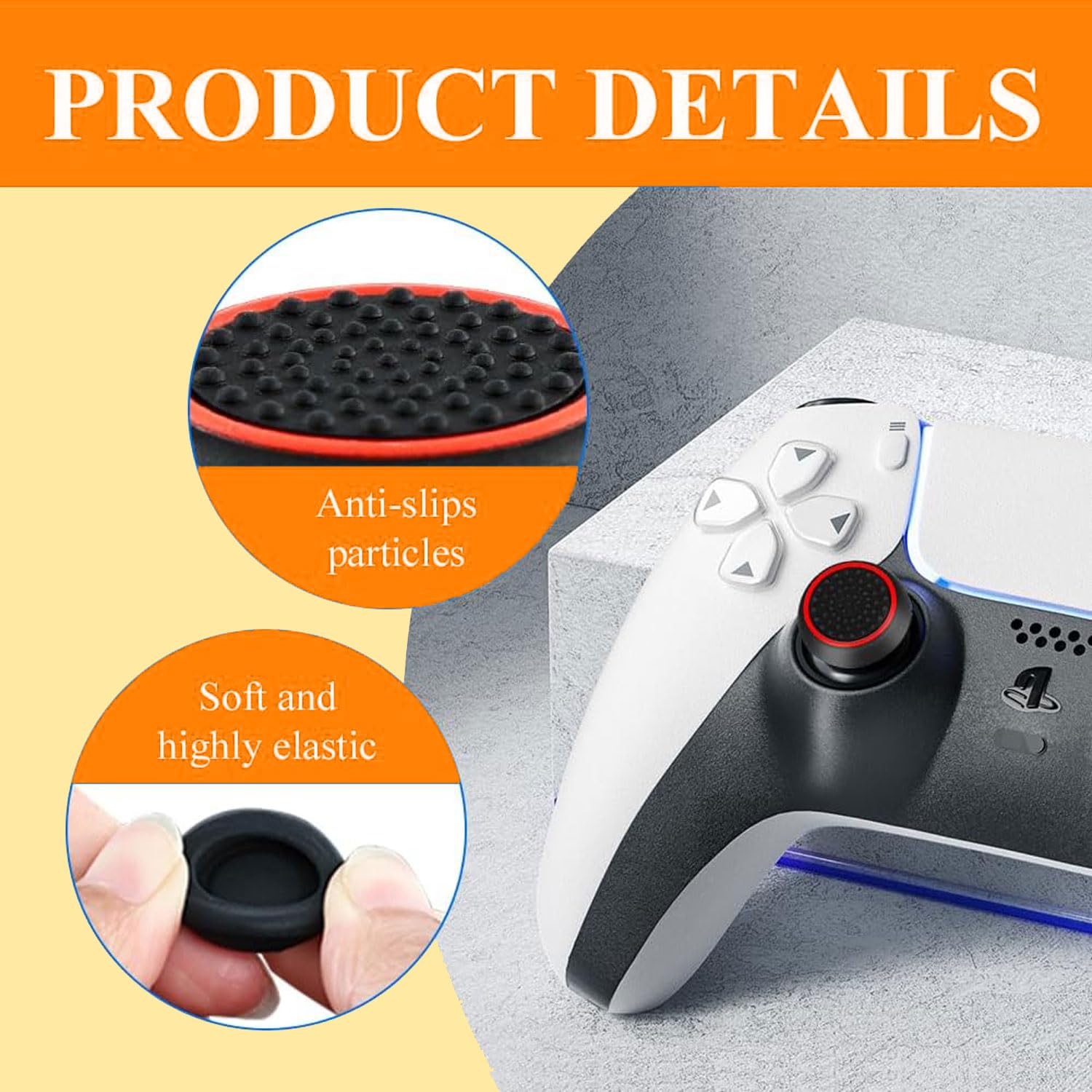 20 sztuk silikonowych kapsułek zamiennych do Joysticka, antypoślizgowa osłona ochronna na pokrętła kontrolera, kompatybilna z PS5, PS4, dla akcesoriów do kontrolerów gier Comfort