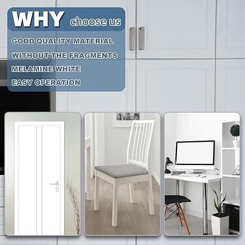 Miniatura 5 de Bandas de borde de melamina, rollo de 2 pulgadas x 25 pies de chapa blanca para bordes prepegados, cinta de madera real para reparación de gabinetes