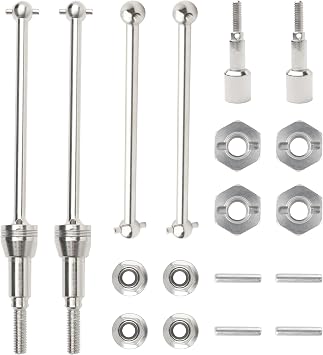 90205 & 90206 Metal Front Universal Drive Shafts & 90207 Metal Rear Wheel Shafts Spare Parts for 112 Bruhless Brushed 901A 903A 905A HM124 RC Car Trucks