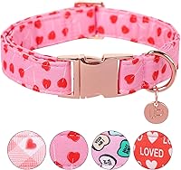Vista 23 de Collar de perro de algodón de dinosaurio con hebilla de metal, collar de regalo para niñas o niños pequeños, medianos y grandes, lindos collares