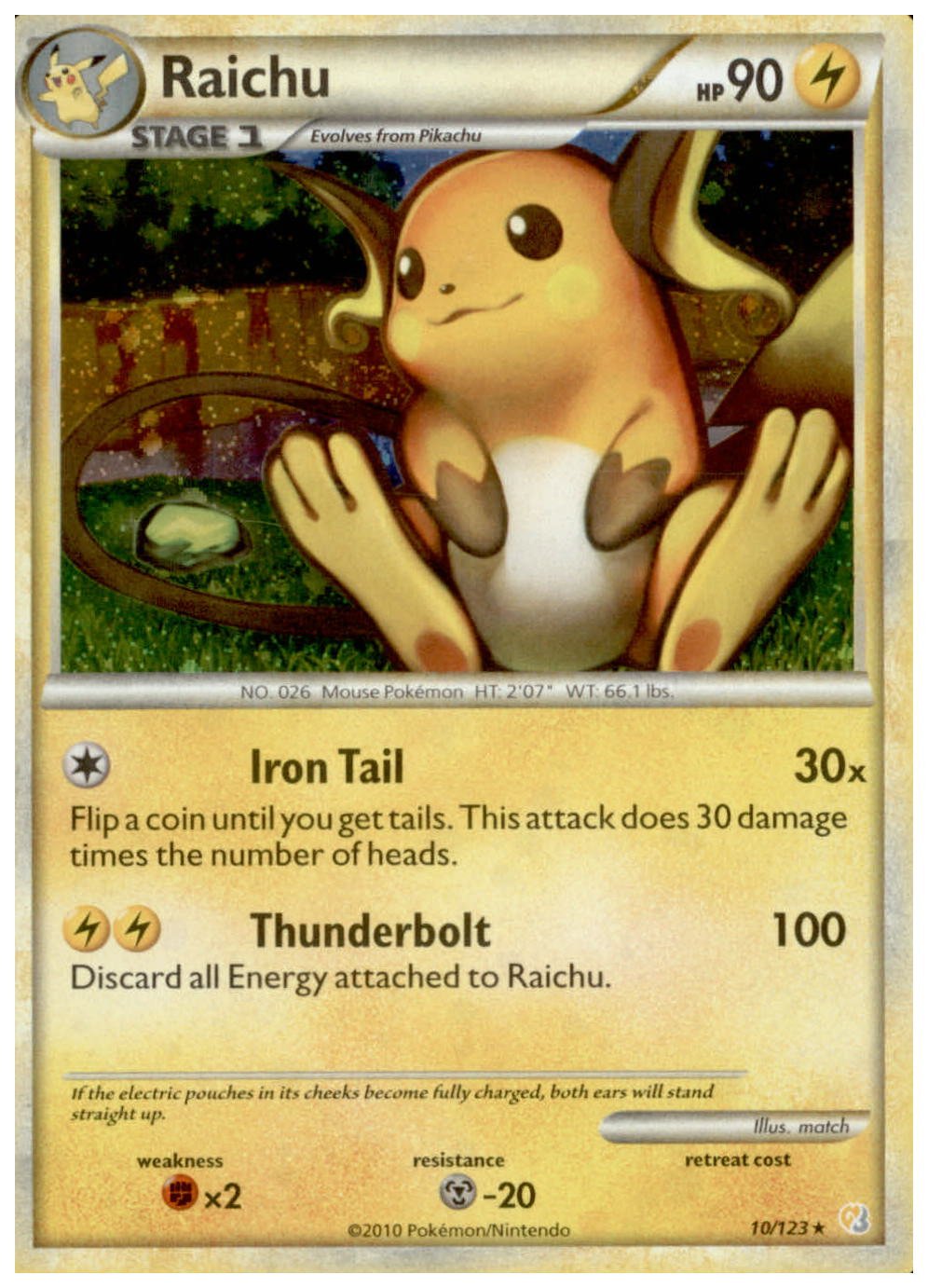 Amazon.com: Pokemon - Raichu (10/123) - HeartGold SoulSilver