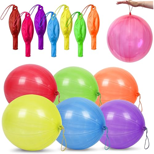 Giraffe 35 Pack 18" Large Thick Latex Neon Rubber Punch Balloons for Kids | Ballons Rubber Band Handle Bulk - Punching Balloons Party Favors - Stocking Stuffers for Kids
