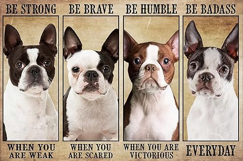 Rompecabezas de madera de 1000 piezas Be Strong Brave Humble Badass Boston Terrier Dog Lover Jigsaw Desarrollo Juguetes Juegos Juguetes Regalo