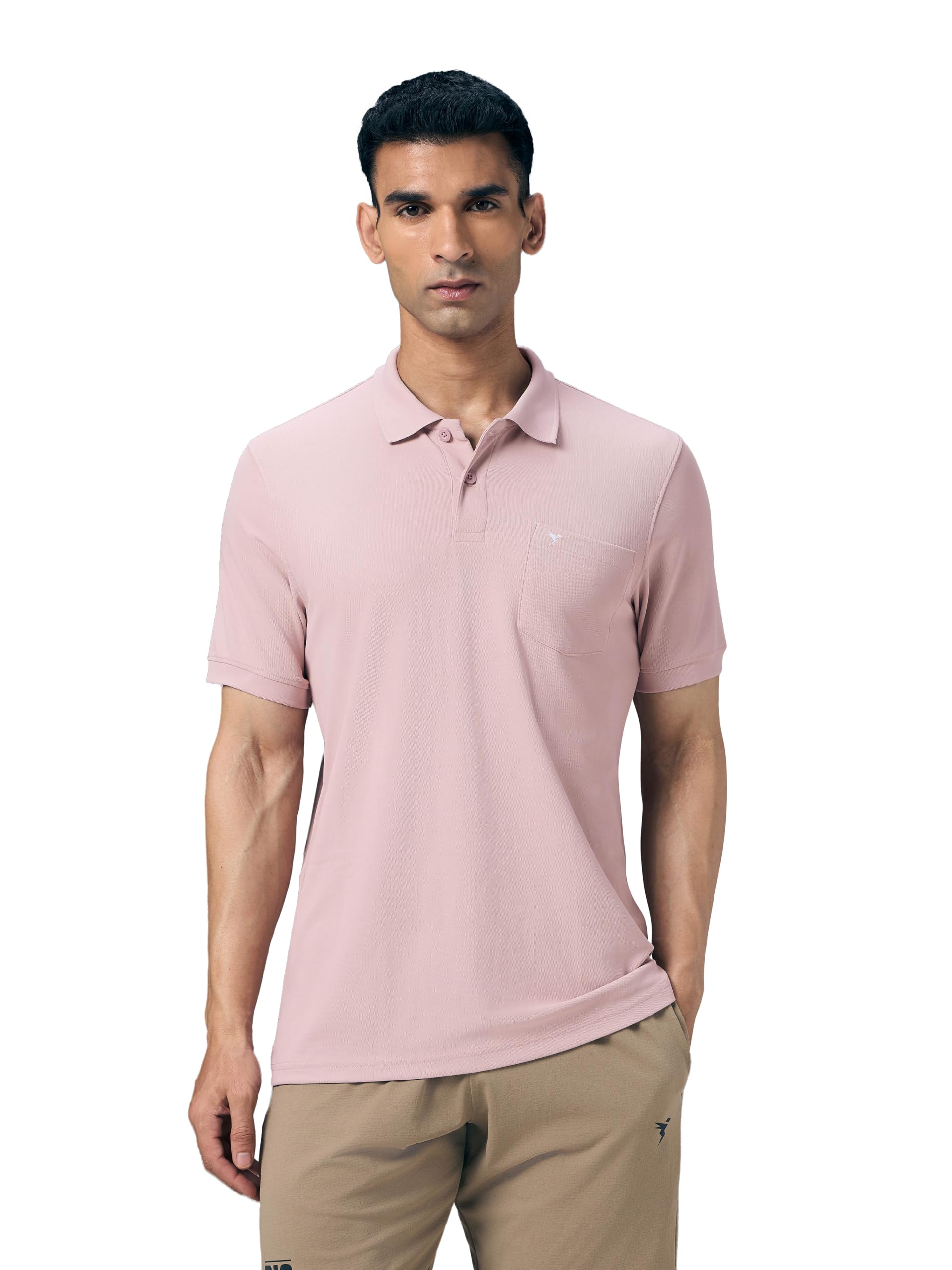 technosport Mens Slim Fit Solid Polo Neck T-Shirt with Pocket, Matpiq and Anti Microbial Properties-picture-22
