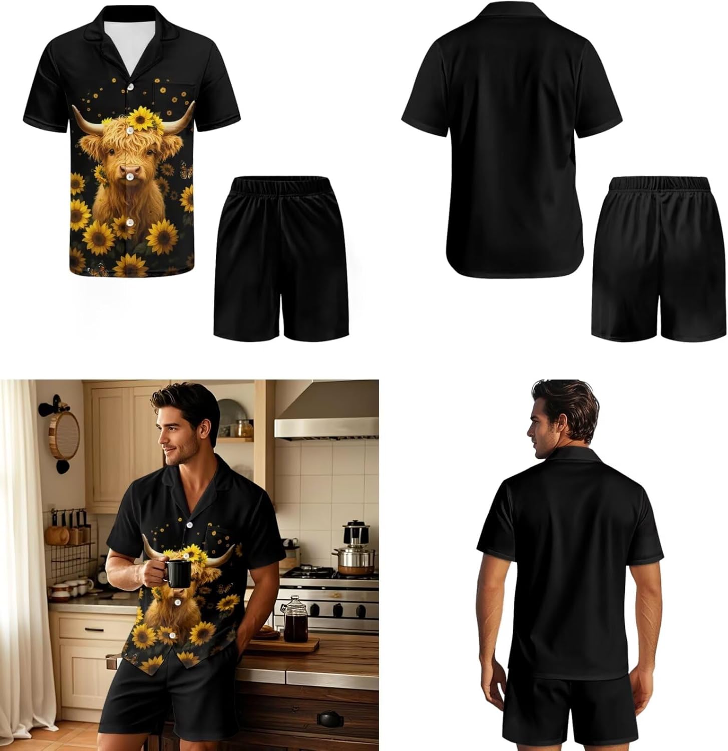 Heart Pajamas Women Men Two Piece Pajama Set Heart Print Short Sleeve Sleepwear with Shorts Soft Comfy Couples Pj