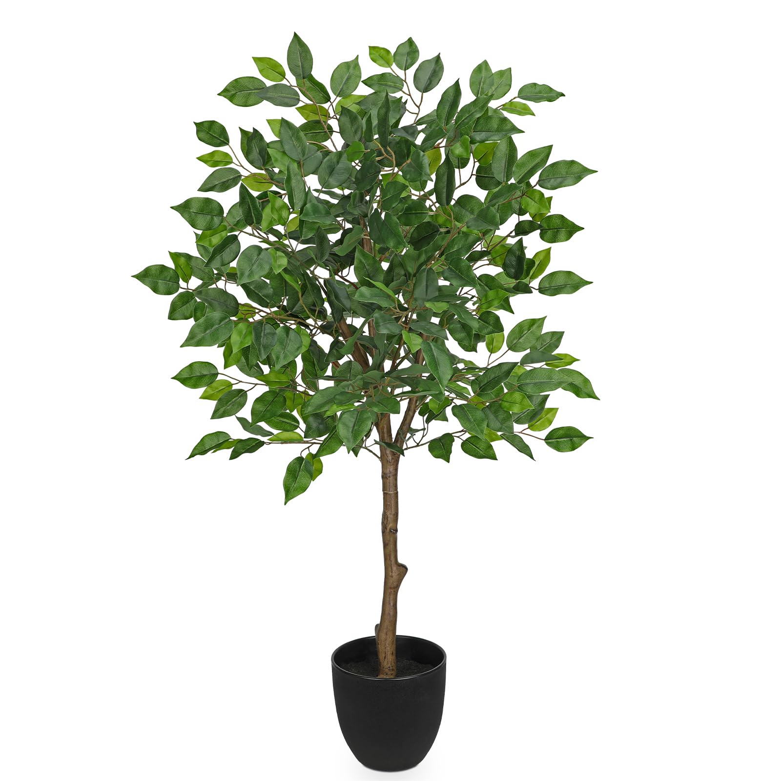 Oairse Artificial Ficus Tree 90cm Tall Faux Ficus Plant with Silk Leaves, Artificial Plants Indoor Lifelike Fake House Plant for Home Office Decor Living Room Bedroom Balcony Corner Outdoor Decoration