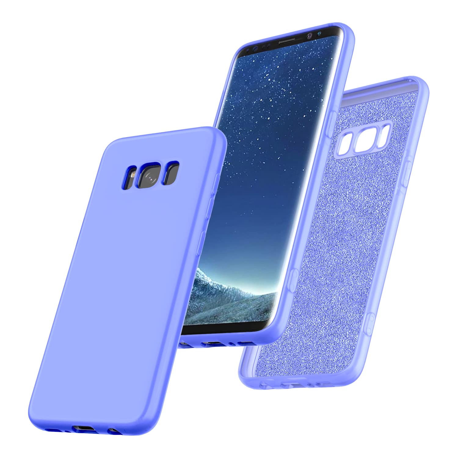 StarLodesCompatible for Samsung Galaxy S8 Phone Case,Liquid Silicone Case with Microfiber Lining Anti-Scratch for Samsung S8-Light Purple