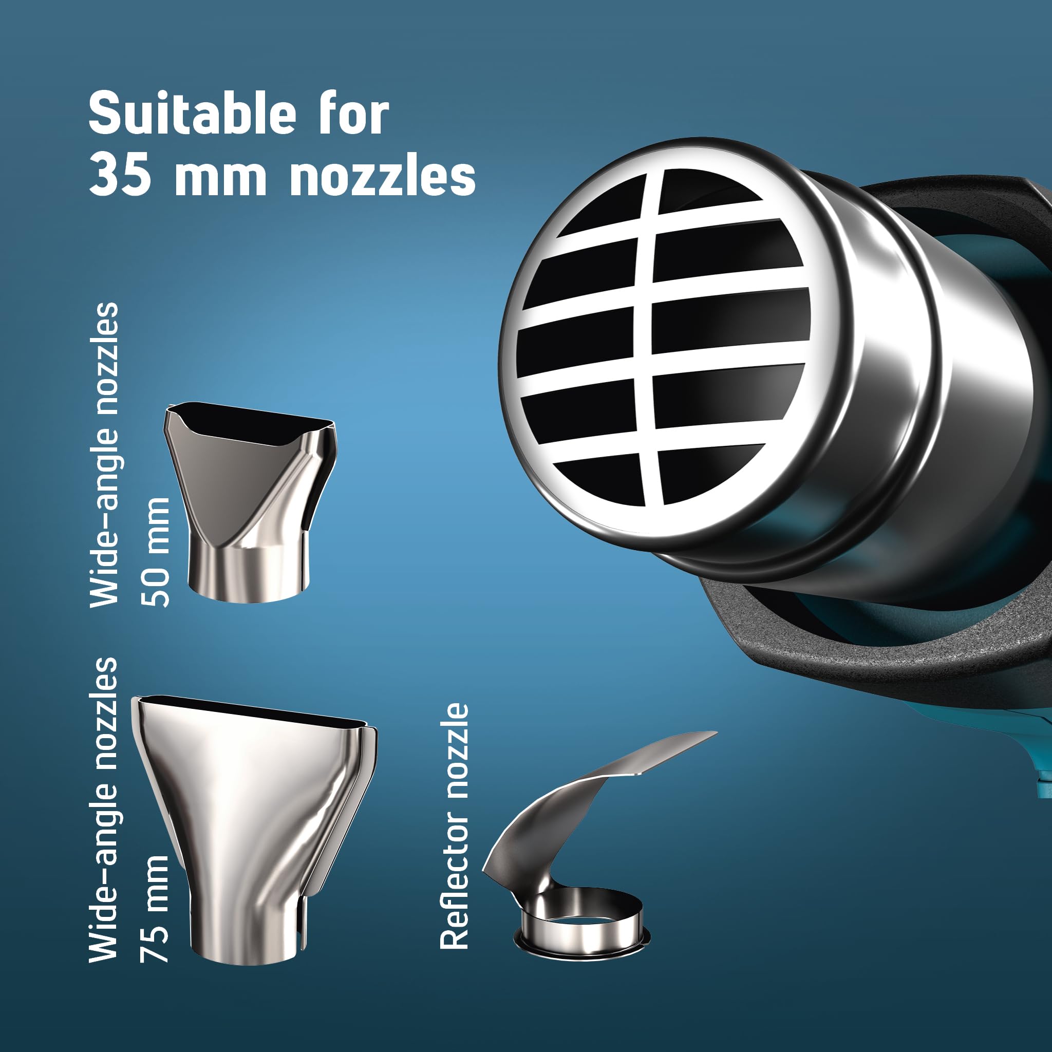 NOVUS TOOLS Pistolet à air chaud H-180 Car Wrap avec câble de 7,5 m, 400