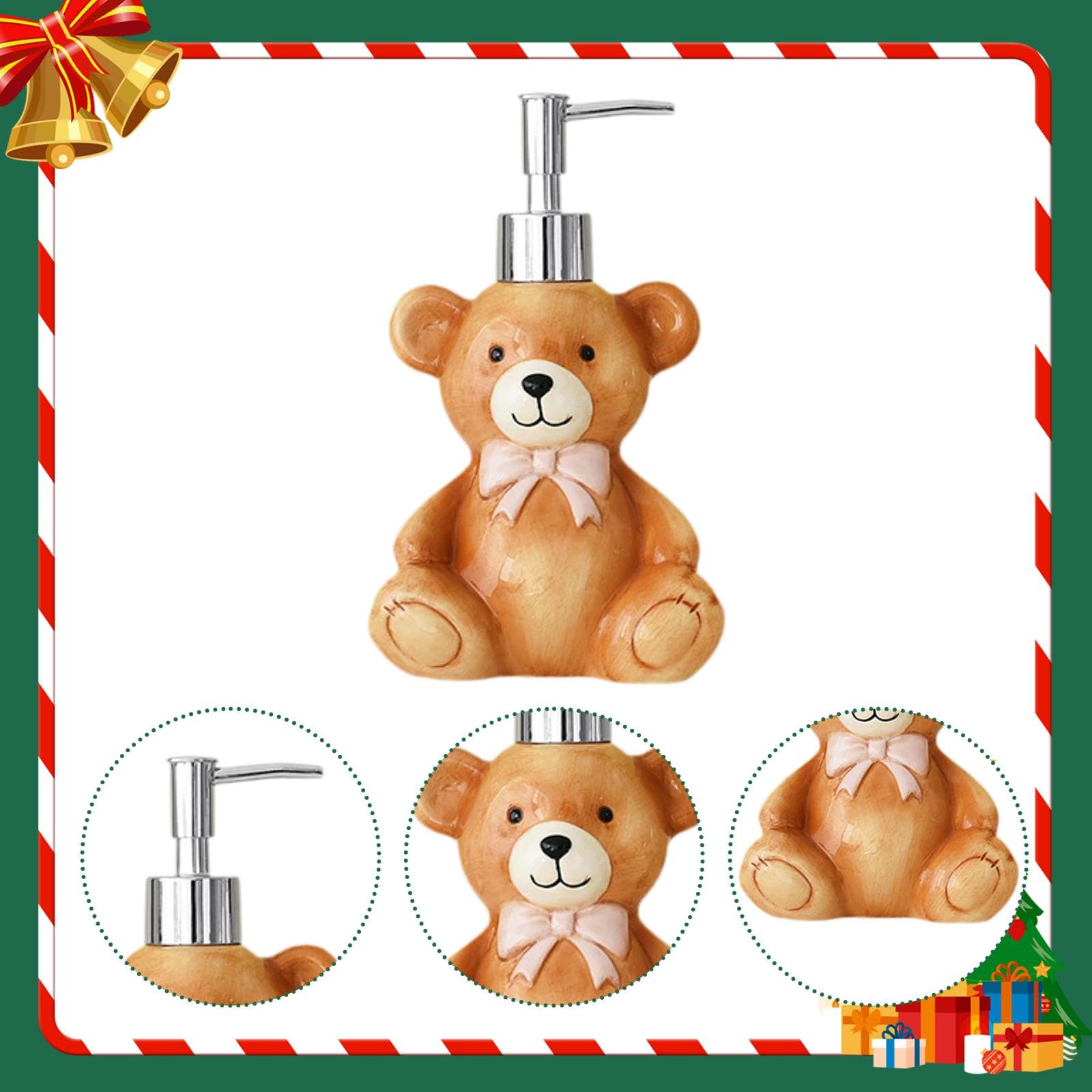 Dispenser di Sapone per Le Mani con Pompa, flacone con Pompa Ricaricabile Vuoto, flacone di lozione per Bambini con Simpatici Cartoni Animati per, Orso