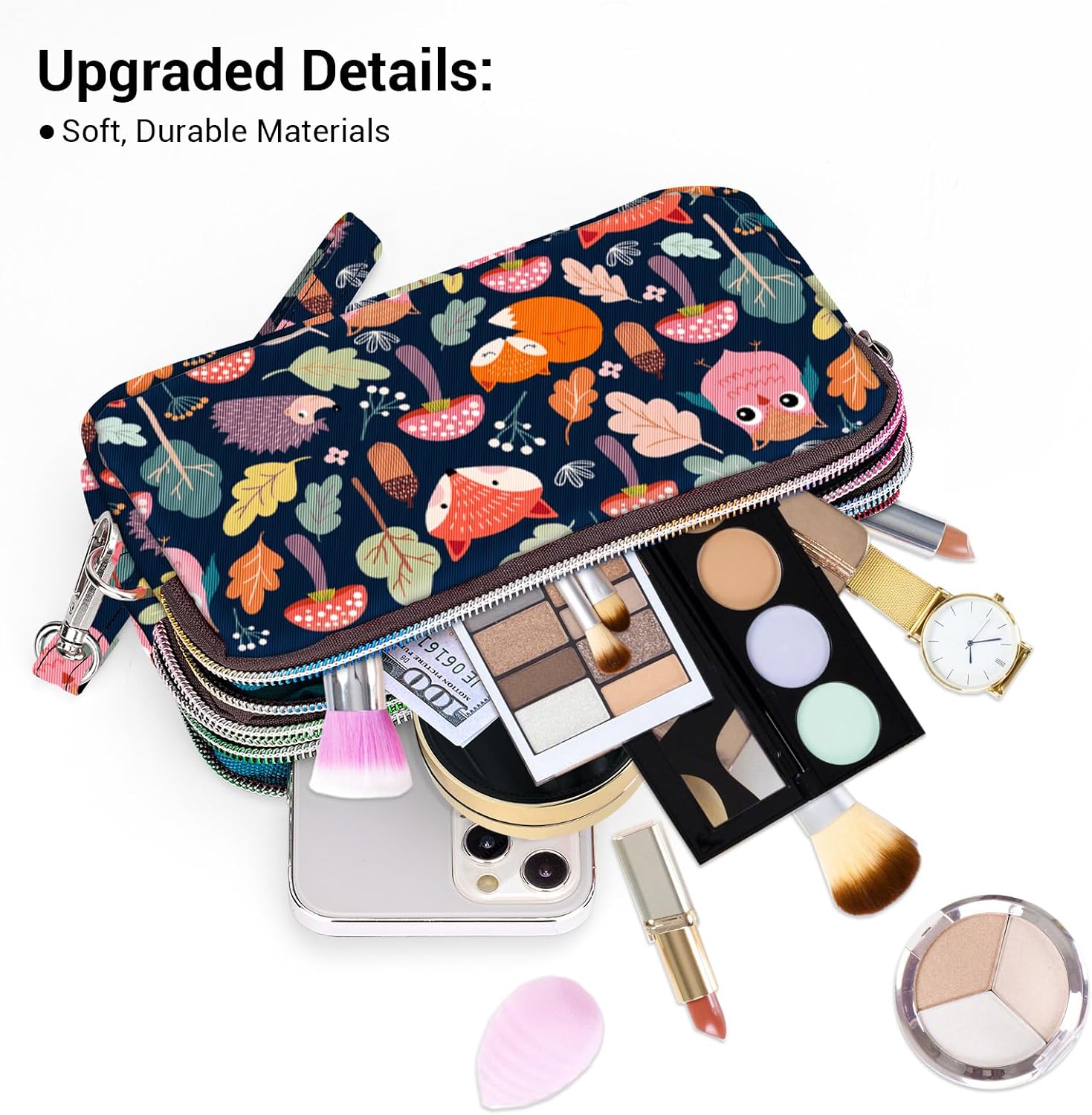 BIAOTIE Large Capacity Wristlet Wallet - Women Printed Nylon Waterproof Handbag Clutch Purse image 3