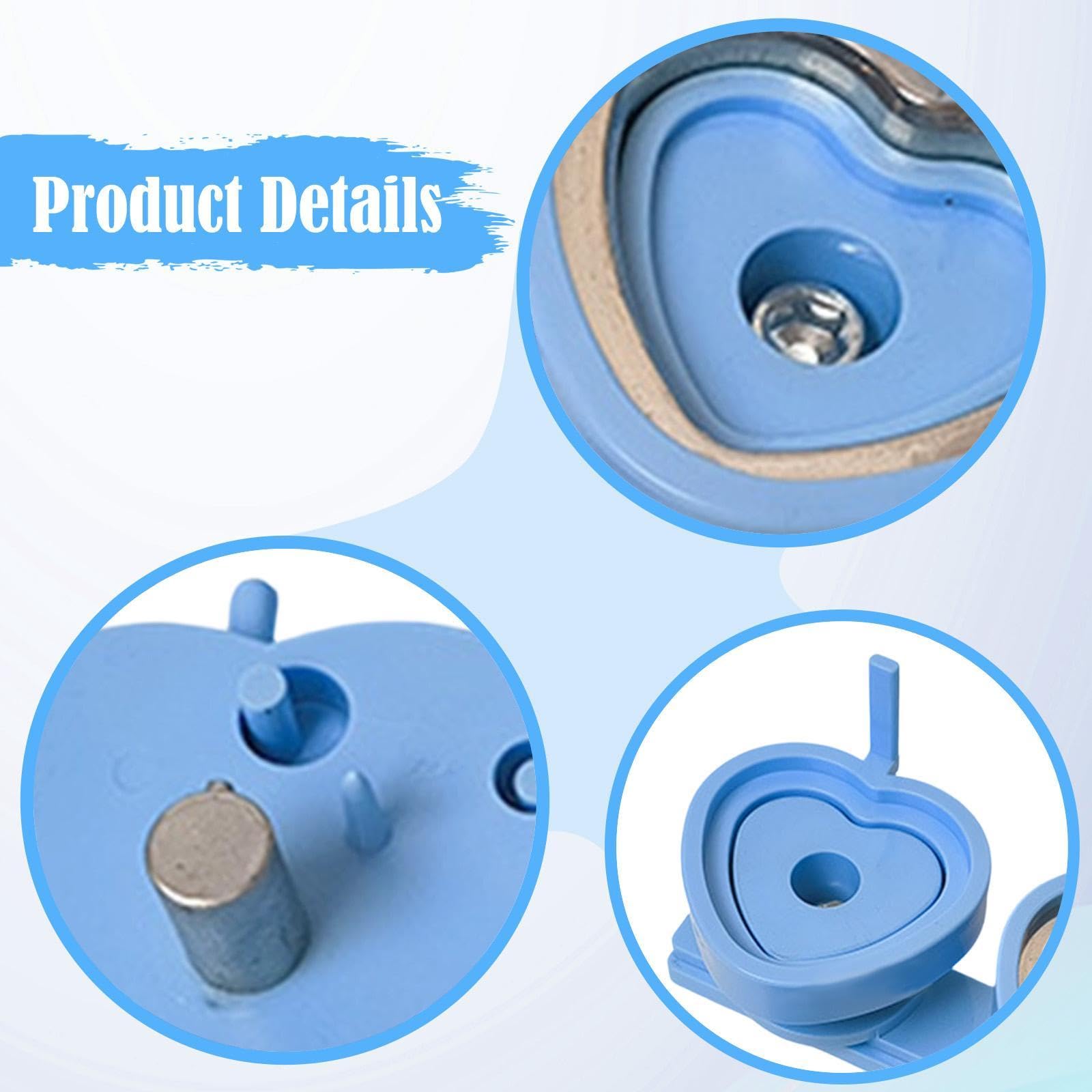 predolo Máquina para Hacer Insignias, Pins Y Botones, Modelo de Troquel Intercambiable, Accesorios para Máquina de de Insignias con Forma de Corazón, Azul Claro
