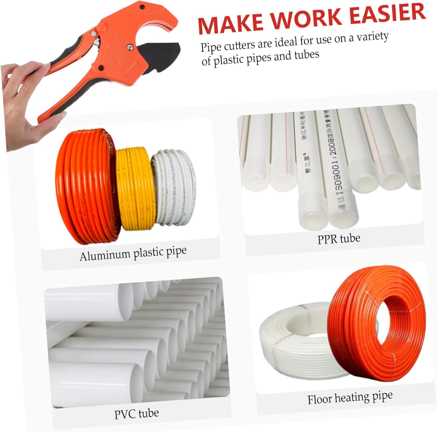 Pvc Pipe Cutter Rigid Tube Cutting Machine Aluminum Material Blade Efficient Comfortable Cutting Tool