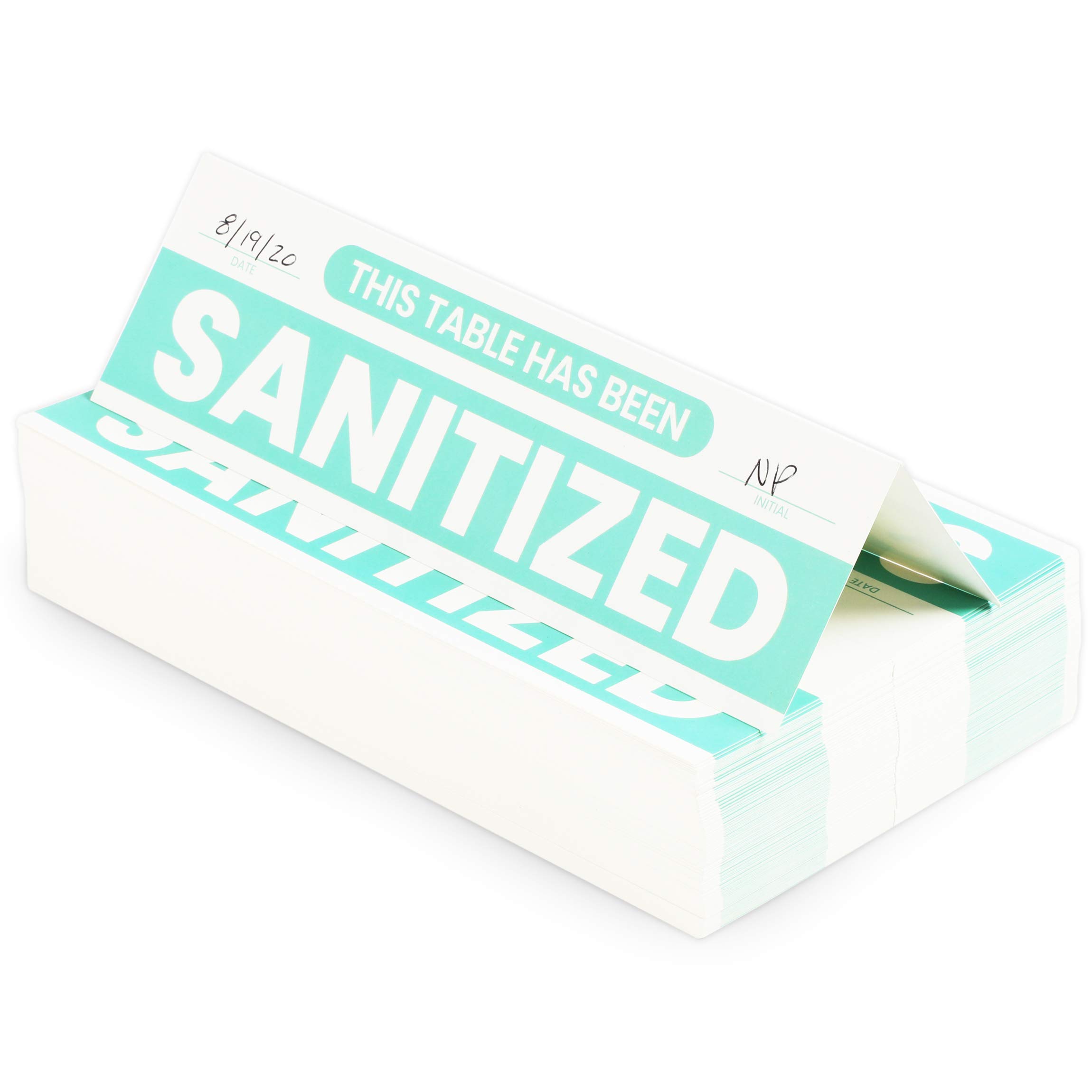 This Table Has Been Cleaned Sign, 120-Pack of Table Top Tent Signs, 21 x 6.5 cm Each