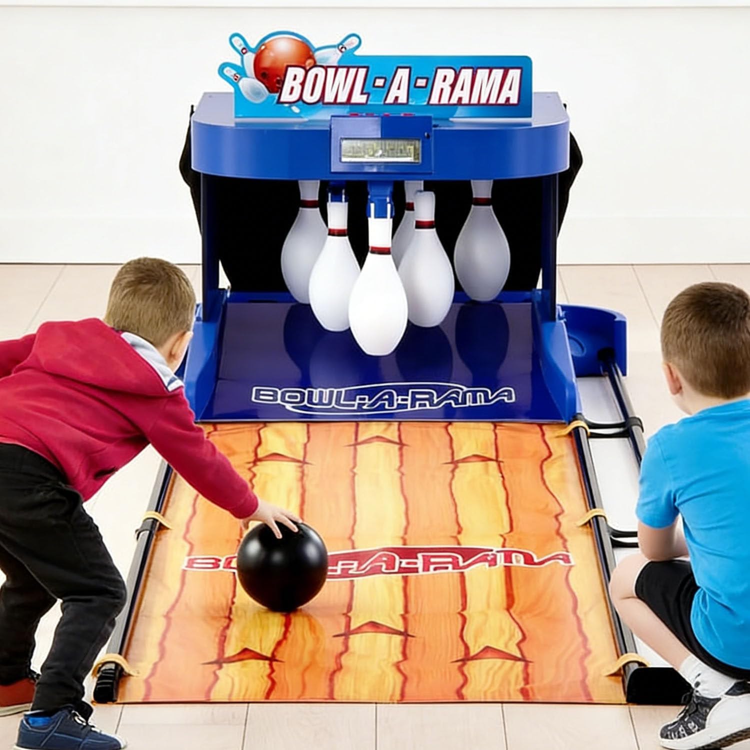 Home Bowling Game Console, Electronic Bowling Alley with LED Scoreboard, Automatic Pin Reset, Realistic Sound & Lights for Kids Adults Family Game Nights 2m/6.56ft