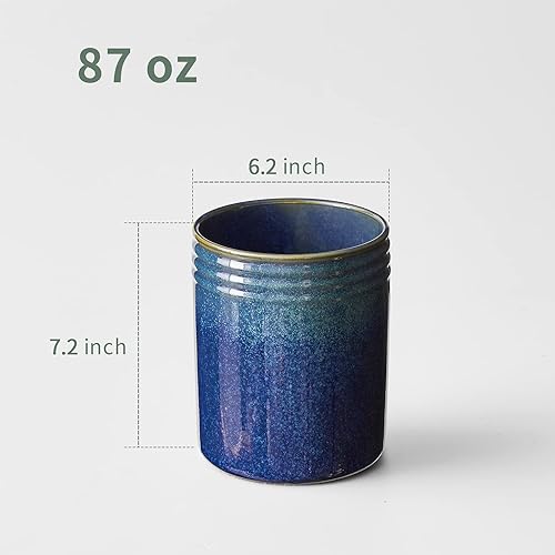 Miniatura 10 de DOWAN Soporte para utensilios, soporte para utensilios para encimera, utensilios grandes con tapete de corcho, soporte de utensilios de cocina de