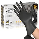 Black Vinyl Gloves&comma; Food Grade Gloves Disposable Latex Free & Powder Free&comma; Guantes for Cleaning Cooking Food Prep