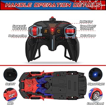 BLUEJAY Transform Rc Cars for Boys 4-7 8-12, 2.4Ghz Remote Control Car 1:18 Scale Transforming Robot, One-Button Deformation 360 Rotation Car Toy Gifts for Boys 3-5