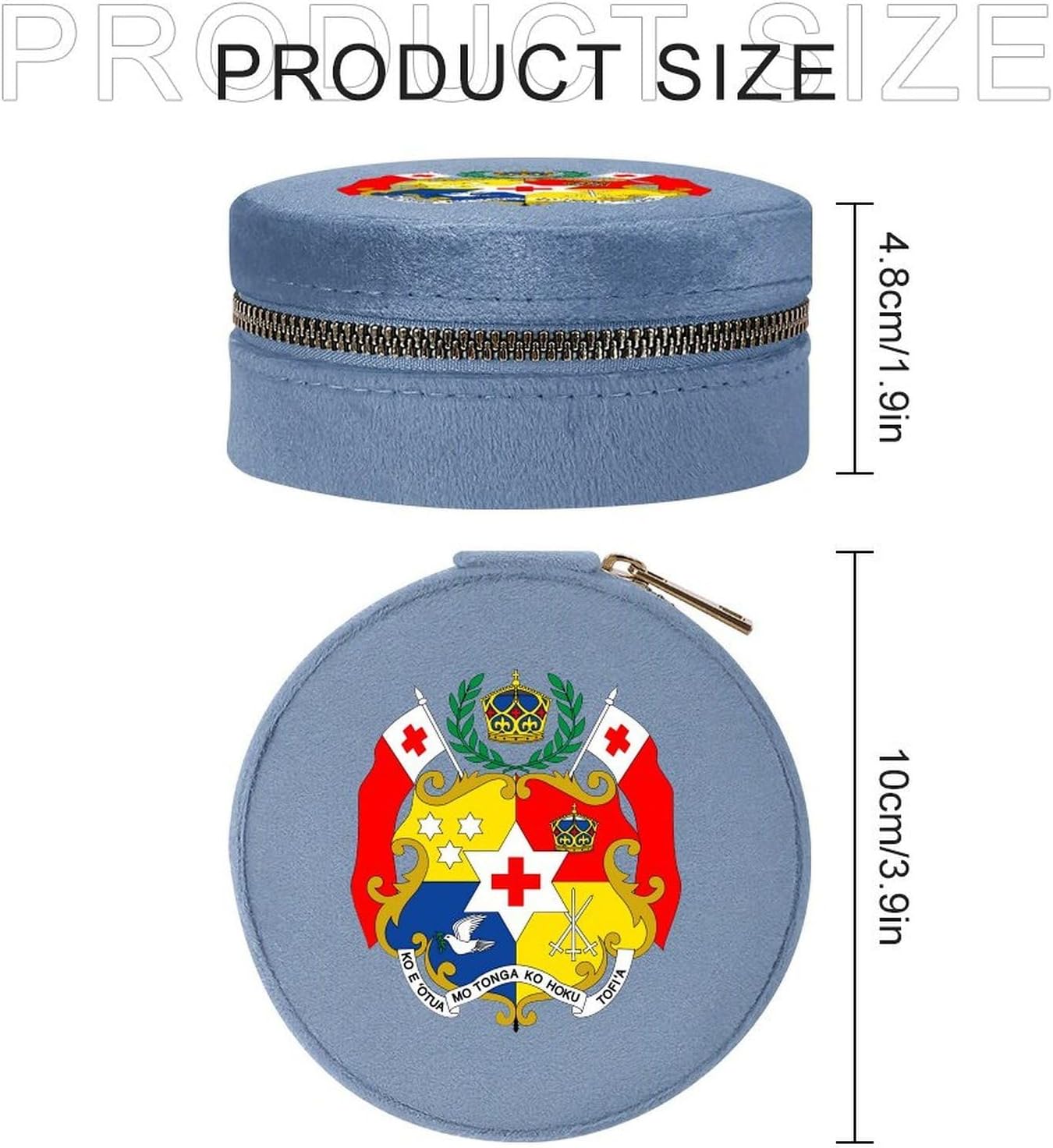 Tonga National Emblem Tongan Travel Jewelry Case Box Blue Blue-style image 2