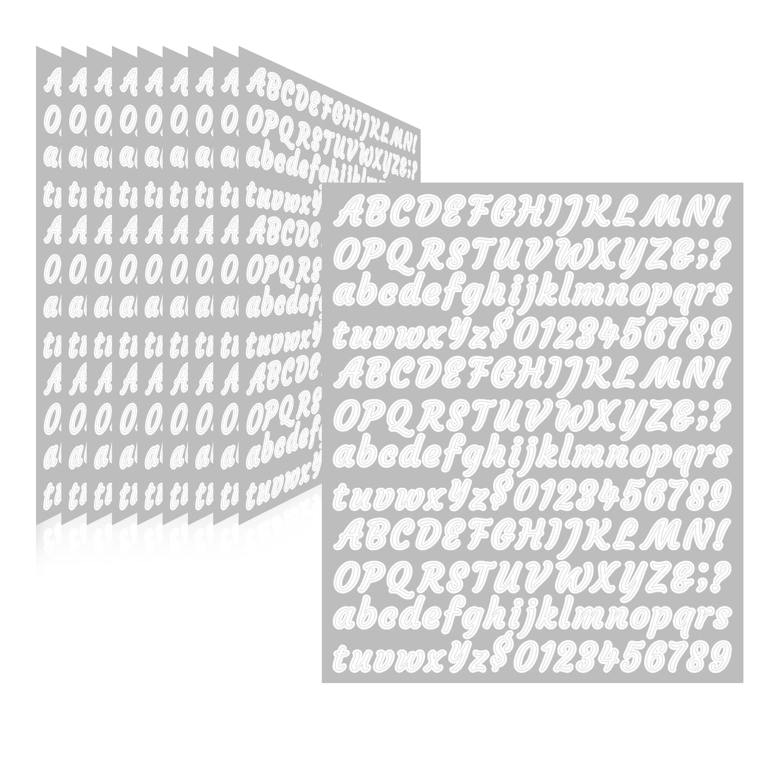 Llewyn 2010 Pieces 10 Sheets Letter Stickers,Self Adhesive Waterproof Vinyl Mailbox Numbers Stickers,Alphabet Decals for DIY,Window,Door,Sign,Bike,Car