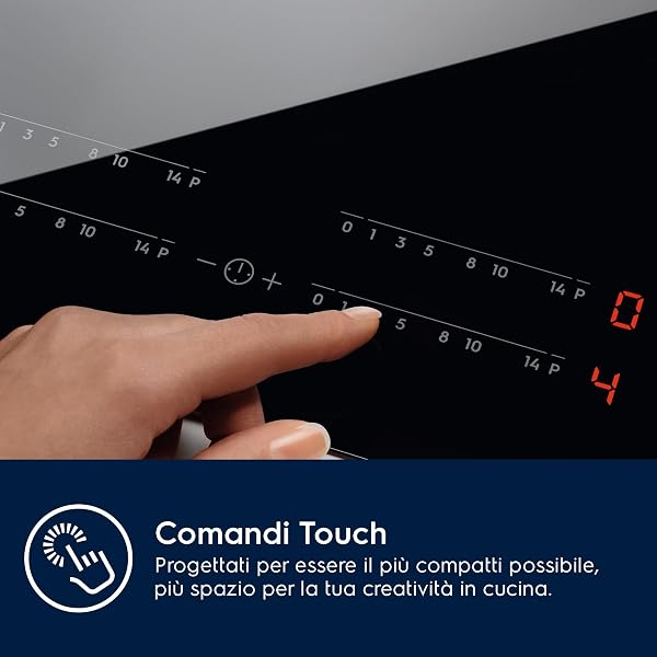 Electrolux Serie 300 Piano Cottura a Induzione da Incasso EIB60424CK, 4 Fuochi Rapidi, Comandi SliderTouch, Sicuro e Facile da Pulire, 60 cm, 590×520 mm, Nero, Design Moderno - 3