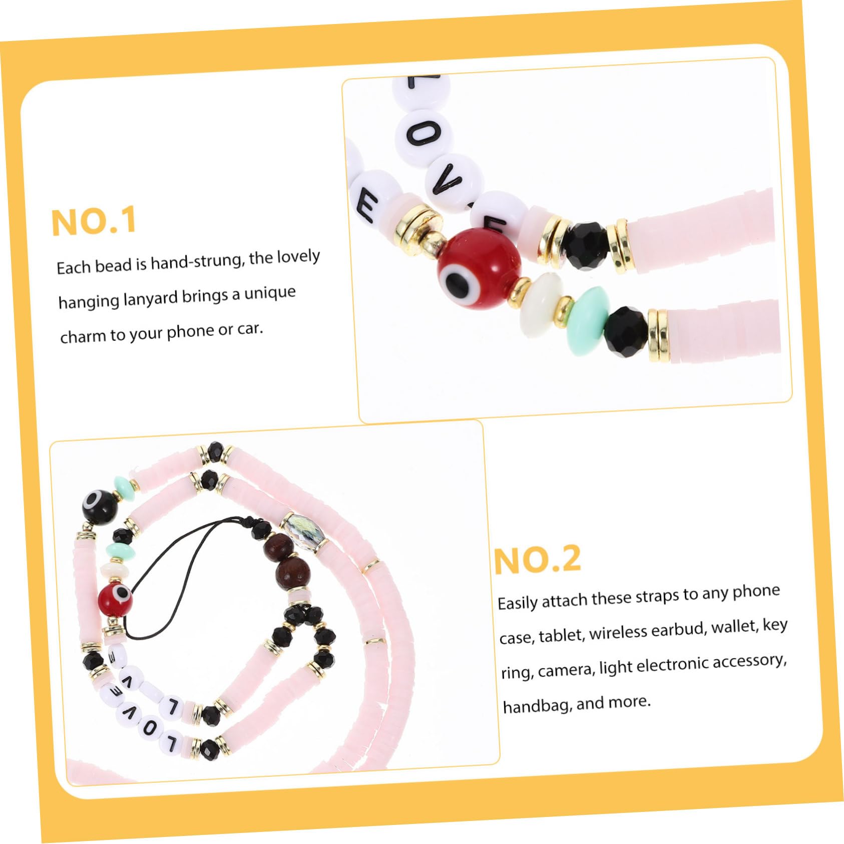 Gadpiparty Cadena Étnica Sencilla Para Teléfono Pulsera Con Tarjeta De Pantalla Correa Para Teléfono Celular Correas Para La Muñeca Cordón Con Cuentas De Ojo Amuletos De Mano Cordón