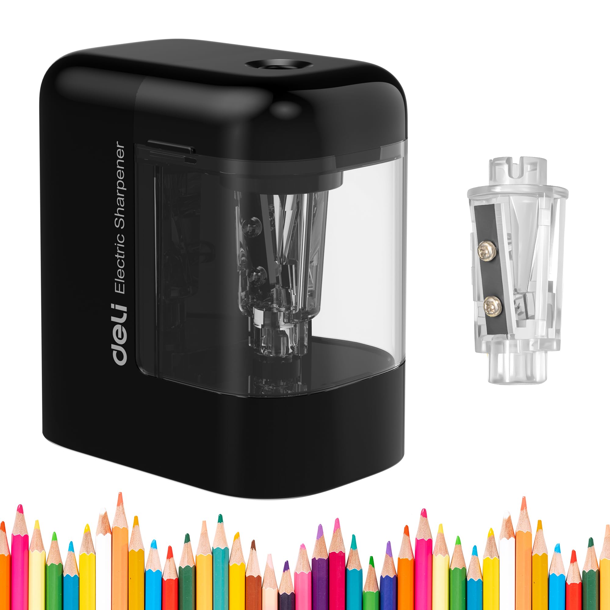 deli Mini Electric Pencil Sharpener, Battery Operated, 6.5-8mm Pencils