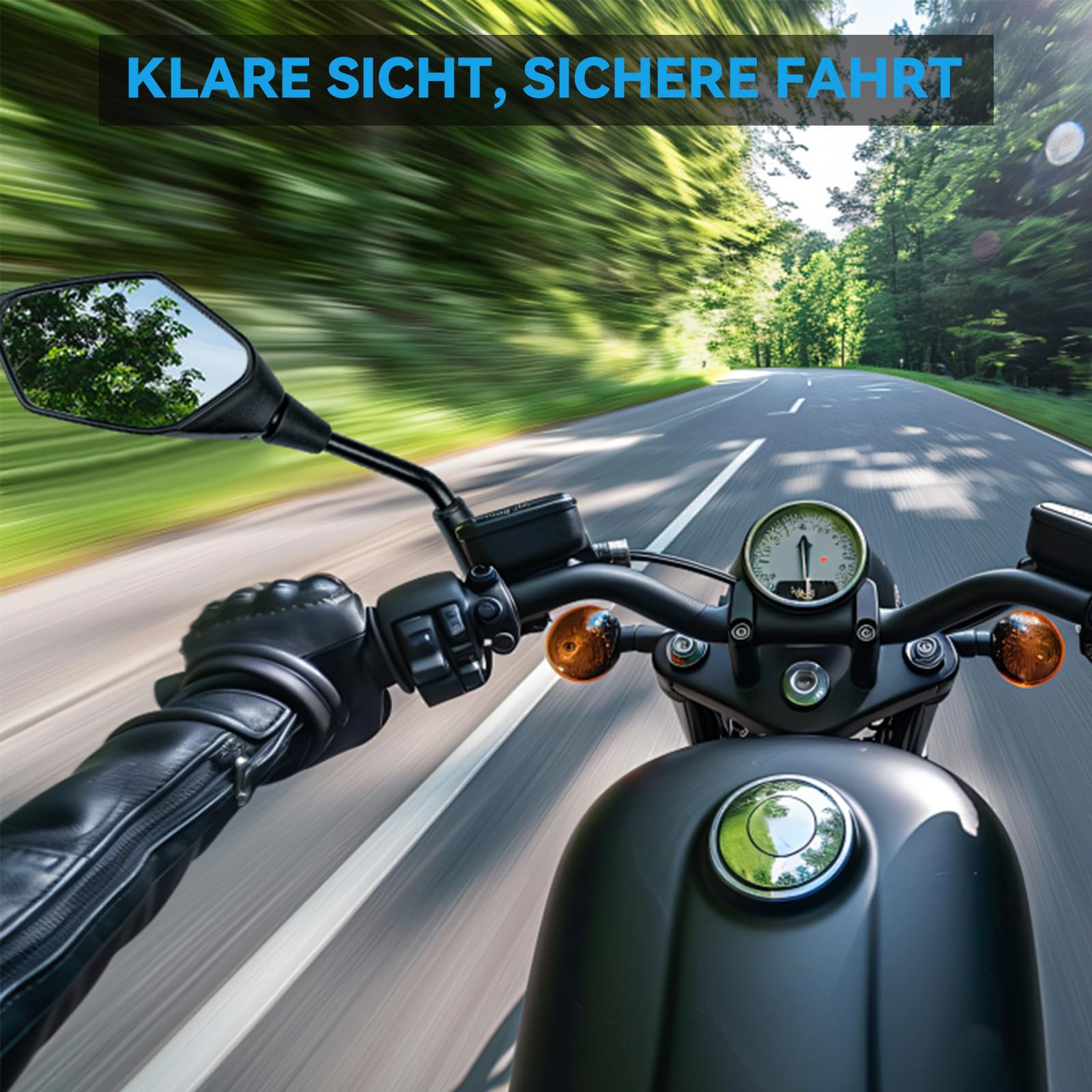 Lusterko motocyklowe E13 zatwierdzone, motocyklowe lusterko wsteczne 360 obrotowe, lusterko motocyklowe M10 kompatybilne z ATV, skuter, skuter, motorower, dirt, quad, 2 szt