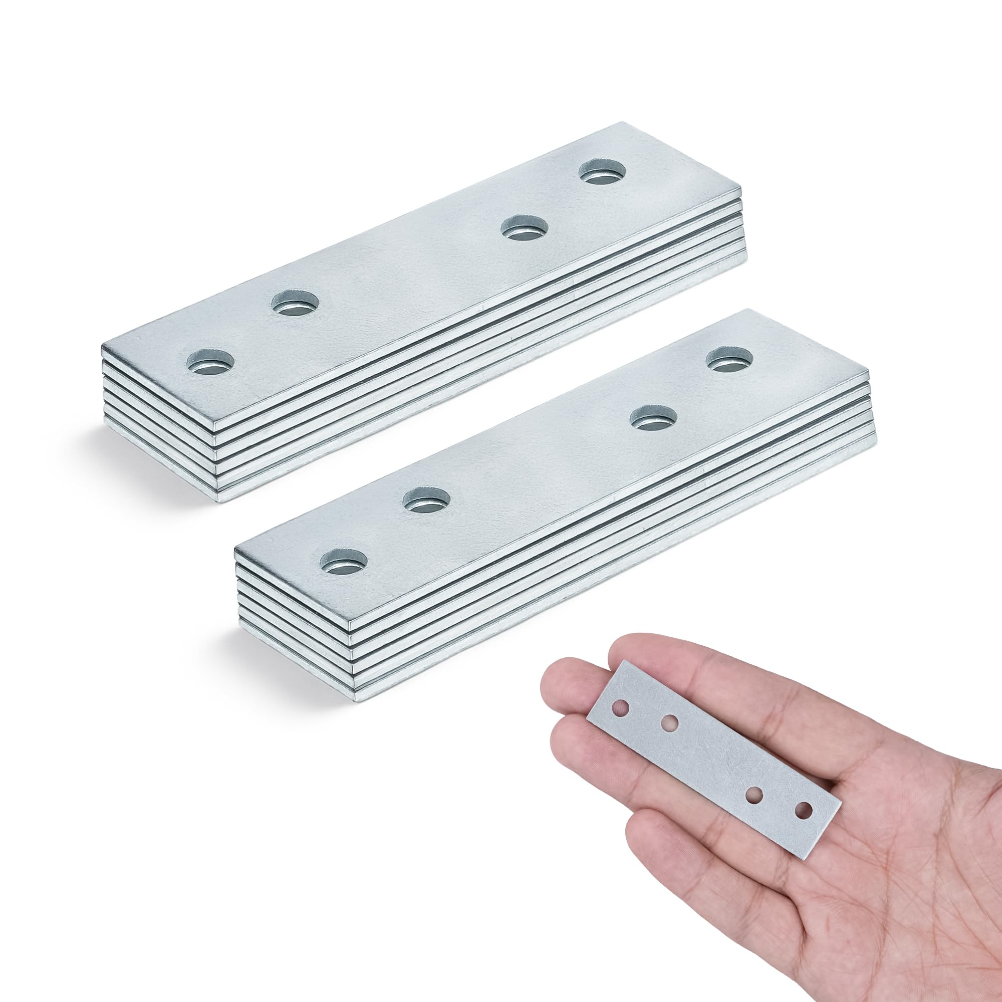Flat Metal Brackets for Wood, Silver, 3 Inches (Pack of 12)