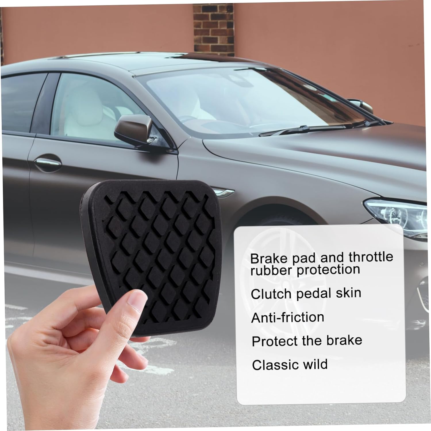 Gatuida 6pcs Brake Clutch Pedal Pads Car Nonslips Pedal Pad Cover Clutch Rubber