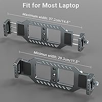 Vista 4 de Soporte de trípode para laptop con orificios para tornillos de 1/4 pulgadas y 3/8 pulgadas, placa Arca Suiza, almohadilla de goma para sujeción