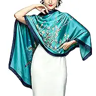 Large Silk Shawl Scarf for Women-Lightweight Satin Long Wrap Silky Fashion Neck Scarf Hijab Headscarf Sun Cover Shawl