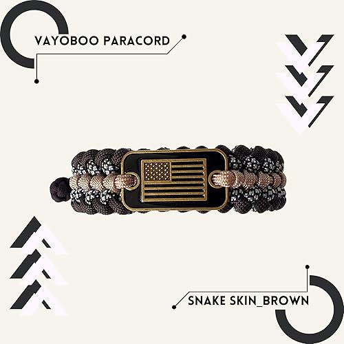 Miniatura 2 de Pulsera de paracaídas  Pulseras militares de veteranos del ejército de Estados Unidos para hombres, pulsera táctica trenzada multiusos de