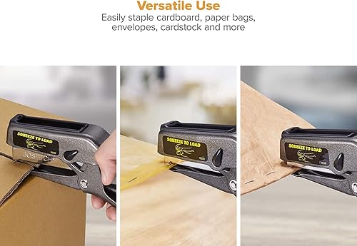 Miniatura 5 de Bostitch Office B8 Engrapadora de Alicate de Servicio Pesado con 1250 Grapas de 1/4" - Engrapadora Bostitch de Metal de Tira Completa para Cartón,