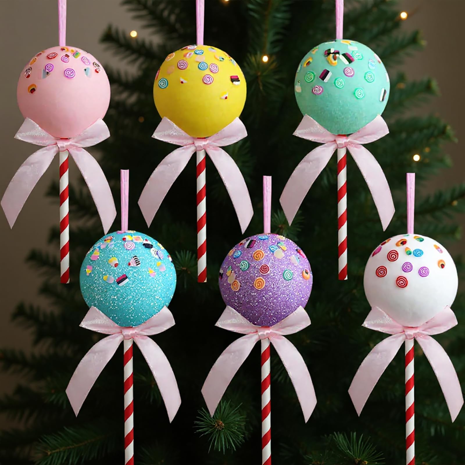 Sucettes à paillettes pour sapin de Noël et déco de table d'anniversaire