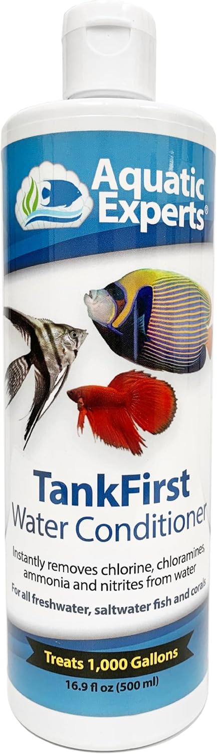 TankFirst Aquarium Water Conditioner 500 mL and 2 Pack, 4"x14" 200 Micron Drawstring Filter Socks, Made in USA (Value Pack)