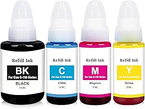 Refill Ink Compatible for Canon G Series G1000 G1010 G2000 G2002 G2010 G2012 G3000 Printers (Black+Tricolor Pack of 4)