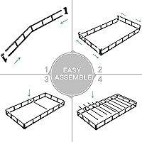 Vista 4 de 4 Inch Box Spring for Twin Bed,Twin Size Box Spring Only,Heavy Duty Mattress Foundation,Metal Bed Base,Non-Slip,Easy Assembly