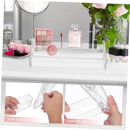 Miniatura 8 de MERRYHAPY Elegante caja organizadora de maquillaje acrílico niveles maquillaje organizador titular para perfume