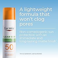 Vista 2 de Eucerin Sun Clear Skin Face Sunscreen Lotion SPF 50 for Acne Prone and Oily Skin, Lightweight Sunscreen with Oil-Absorbing Minerals, Won't Cause