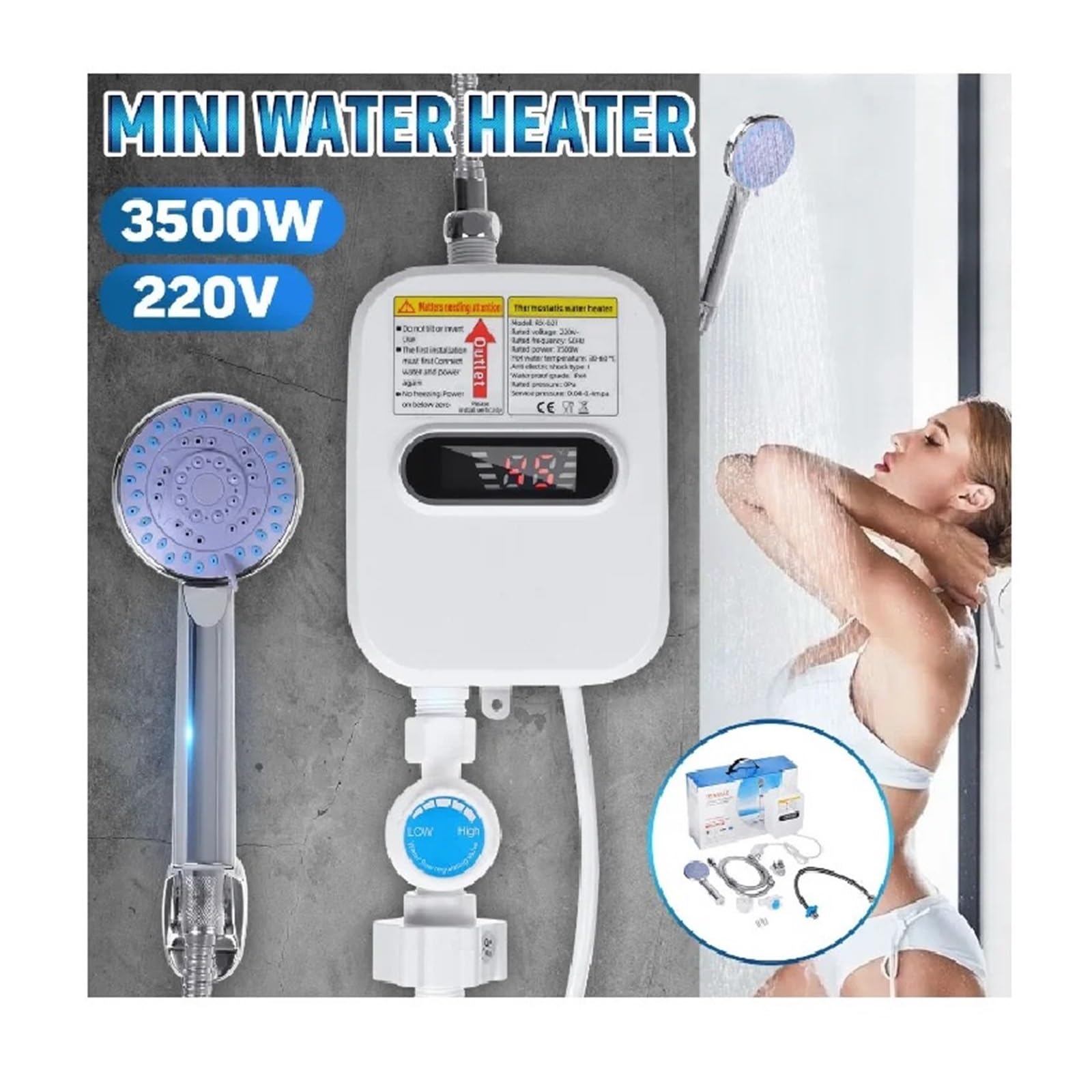 Natychmiastowy podgrzewacz, wody, UrządzenieBezzbiornikowy Podgrzewacz Wody Kran Prysznicowy Natychmiastowy Podgrzewacz Wody ElectricTap Ogrzewanie Natychmiastowa Ciepła Woda Do Kuchni I Łazienki