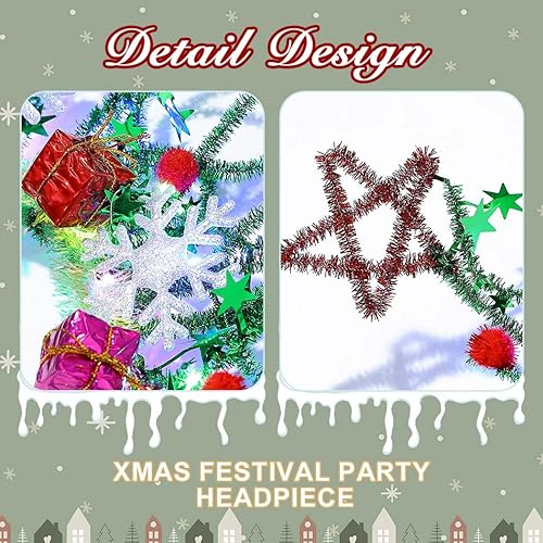 Miniatura 6 de Nicute Diademas de Navidad con aro brillante para el cabello, accesorio para la cabeza para mujeres y niñas